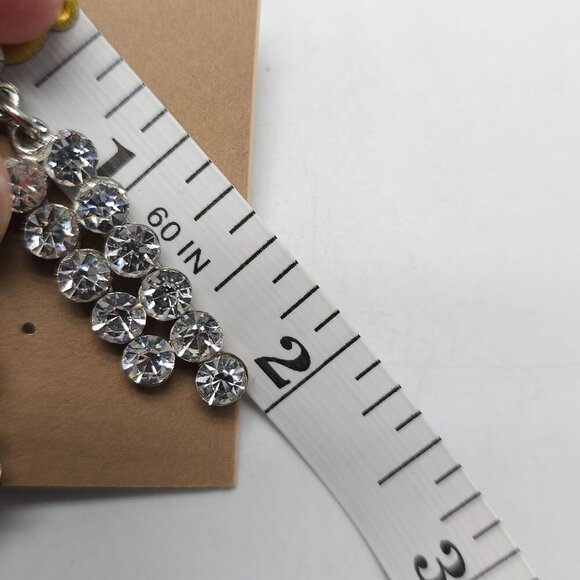 Exquisite Silver Rhinestone Necklace Earrings Set With Dazzling Crystal Accents - Picture 12 of 12